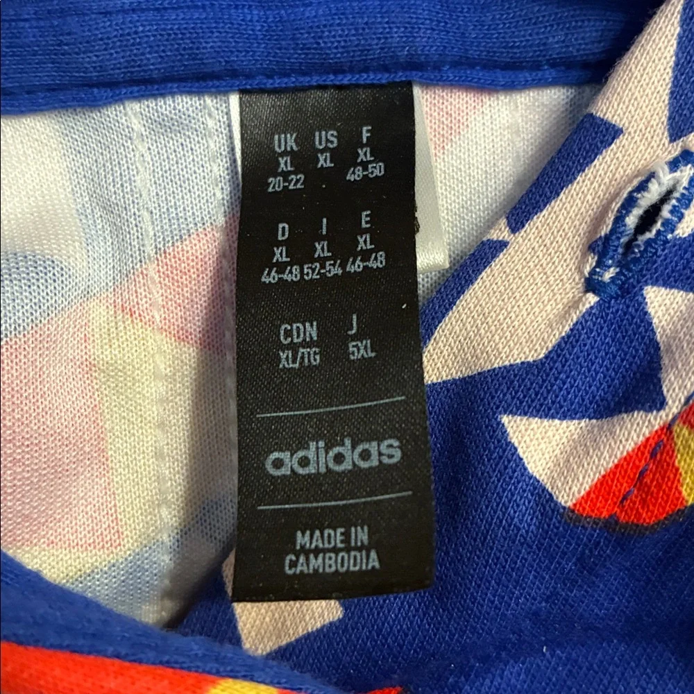 Adidas FARM Rio XL Blue Hoodie with Geometric Patterns - Picture 2 of 6